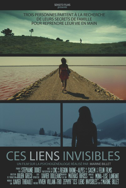 Affiche du film ces liens invisibles, trois personnes marchent chacune sur leur propre chemin. ces chemins sont des allégories de la vie.